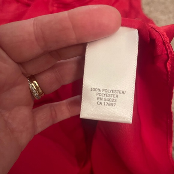 Banana Republic Sleeveless Ruffle Top Size Large Red - Picture 5 of 5